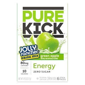 Pure Kick Energy Jolly Rancher Green Apple Singles to Go 6pk STG 0.79oz/22.3g