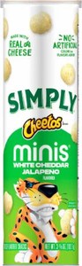 Nibbles Snacks: Cheetos Simply Minis White Cheddar Jalapeno 3.6oz/102.7g BB JUN 26