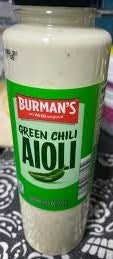 Burmans Aioli Green Chili 10.5oz/298g