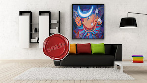 Bhalchandra - The Ganesha With The Moon - Original Painting Artismita