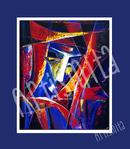 Woman By The Tribal Fire - Framed Print Artismita