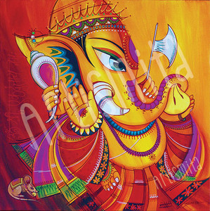 Ekadanta - The One Tusked Ganesha - Canvas Print Artismita