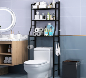 Bathroom Item: Bathroom shelves on the toilet Multipurpose shelf Black