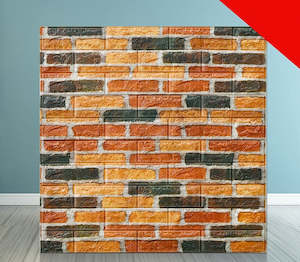 Wall Paper: Wallpaper Wall Sticker 3D  Stacked Stone Look  YELLOW