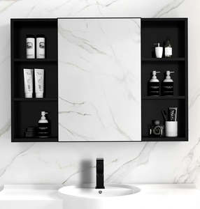Bathroom Mirror Cabinet  96x65cm  Black
