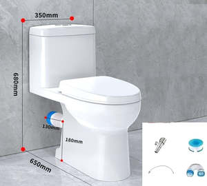 Bathroom Item: Modern Small 1-Piece Toilet Dual Flush Toilet