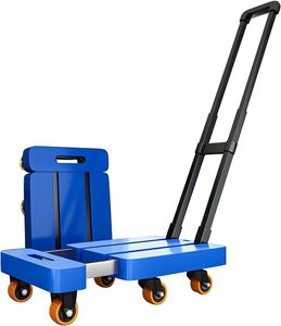 Folding Rolling Kitchen cart, Heavy Duty Luggage Rollin Cart