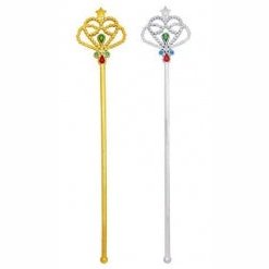 Clearance Items: Dress Up Fairy Wand W/Coloured Jewels Gold/Sil