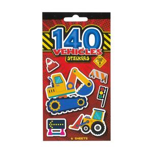 Sticker Pad Vehicles 6 Sheets 140pcs