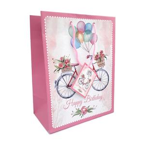 Gift Bag M HB'day Bike 17.8x23x10.2