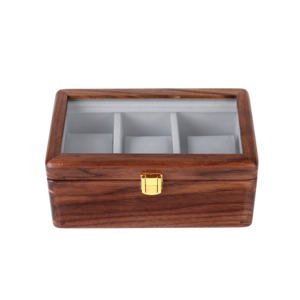 Watch Box Black Walnut Wood 3 Watch