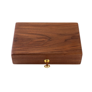 Jewellery Trinket Boxes: Jewellery Box Black Walnut Wood Single Level