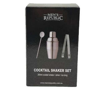 Mens Republic: Men's Republic Cocktail and Bar 3pc Gift Set - 350ml