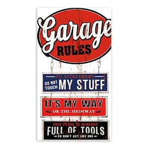 Gift Range: Men's Republic Retro Sign - Garage Rules
