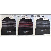 Clearance Items: Beanie - Black with Coloured stripes