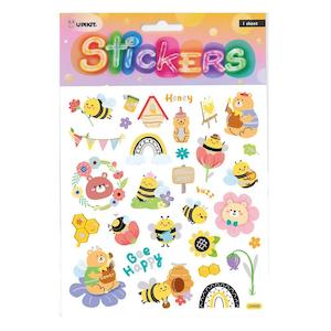 Arts Crafts Stationery: Stickers Honey Bees & Bears 15x17cm
