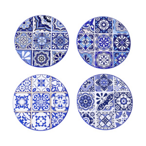 Coasters Trivets Mirror Trays: Coasters x 4 - Round Mosaic 2