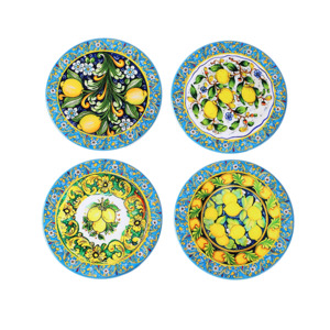 Coasters Trivets Mirror Trays: Coasters x 4 - Round Lemon