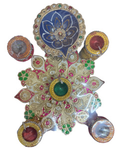 Fancy Diya Set With Rangoli