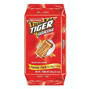 Snacks Biscuits: Britannia Tiger Glucose Biscuits 12 x 50g