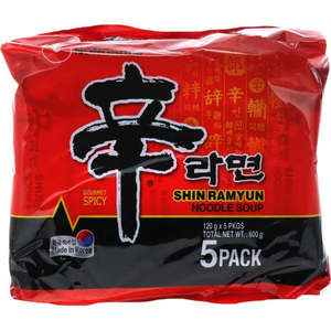 Ready To Cook: Nong Shim Shin Noodles 120g x 5PK