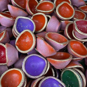 Religious Pooja Items: Clay Diya Small Colour