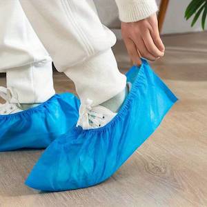 Health Safety: VALUEPAC Disposable Shoe Covers Blue Plastic Medical - 30G - 100Pcs