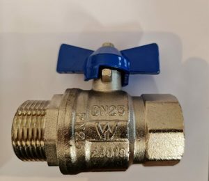25mm Brass Ball Valve T/H M/F Nickel Plated Valves Direct NZ