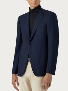 Canali Navy Wool Travel Blazer - Vance Vivian Menswear
