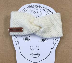Size 3 6 Months: Cream Merino Knit Ear Warmer