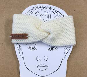 Cream Merino Knit Ear Warmer