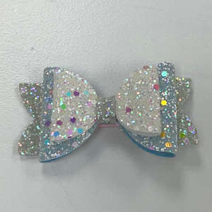Hair Accessories: Blue Glittering Hair Bow