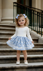 Skirts Size 2 Years: JESSABEL- Girls Blue Unicorn Skirt – Toddler & Little Girls 100%Cotton