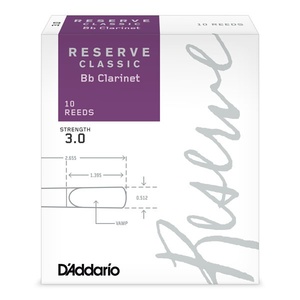 Bb Clarinet Reeds: D’Addario Reserve Classic Bb Clarinet (Price per reed)
