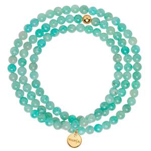 All Bracelets: Amazonite Amuleto Wrap  Bracelet - Small bead