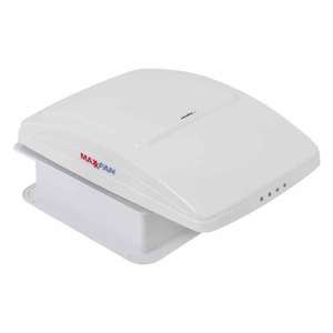 Maxxfan Deluxe with Rain Dome, T/Stat, Power Lift and Remote (650-03016)