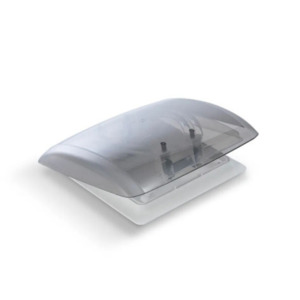 Hardware: 280 x 280mm 4-Way Roof Vent White with Tinted Dome