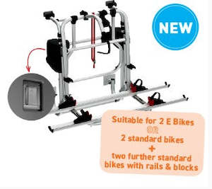 Bike Racks: FIAMMA LIFT 77 with a 12V MOTOR  MAX WEIGHT 60KG