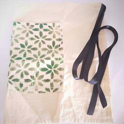 Community Samoan Made: Half (Waist tie) Kitchen Apron - Hand-blocked and Hand-painted - Poutasi Trust Development