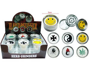 Dry Herb Wax Kits: 5cm 3 Piece Chrome Grinder