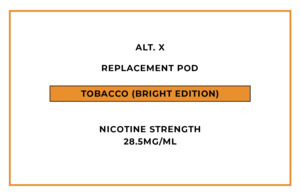 Alt: alt. X Replacement Pod - Tobacco (Bright Edition)