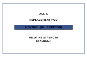 Alt: alt. X Replacement Pod - Menthol (Blue Edition)