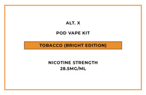 Alt: alt. X Pod Vape Kit - Tobacco (Bright Edition)