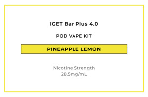 Iget Bar Plus 4 0: IGET Bar Plus 4.0 Pod Vape Kit - Pineapple Lemon