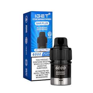 Iget Bar Plus 6000 Puff Kit: IGET Bar Plus Blueberry Raspberry Pod
