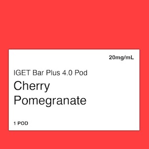 Iget Bar Plus 6000 Puff Kit: IGET Bar Plus 4.0 Cherry Pomegranate