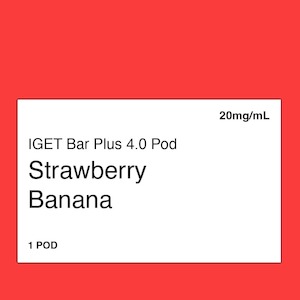 Iget Bar Plus 6000 Puff Kit: IGET Bar Plus 4.0 Strawberry Banana