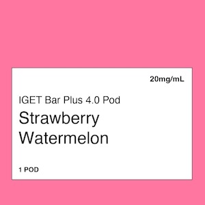 Iget Bar Plus 6000 Puff Kit: IGET Bar Plus 4.0  Strawberry Watermelon