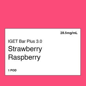 Iget Vape Nz: IGET Bar Plus 3.0 Pod – Strawberry Raspberry