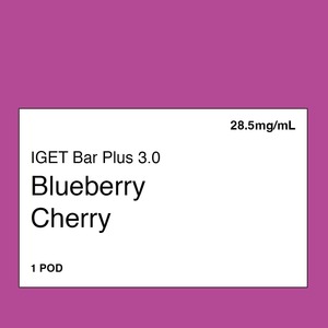 Iget Vape Nz: IGET Bar Plus 3.0 Pod – Blueberry Cherry